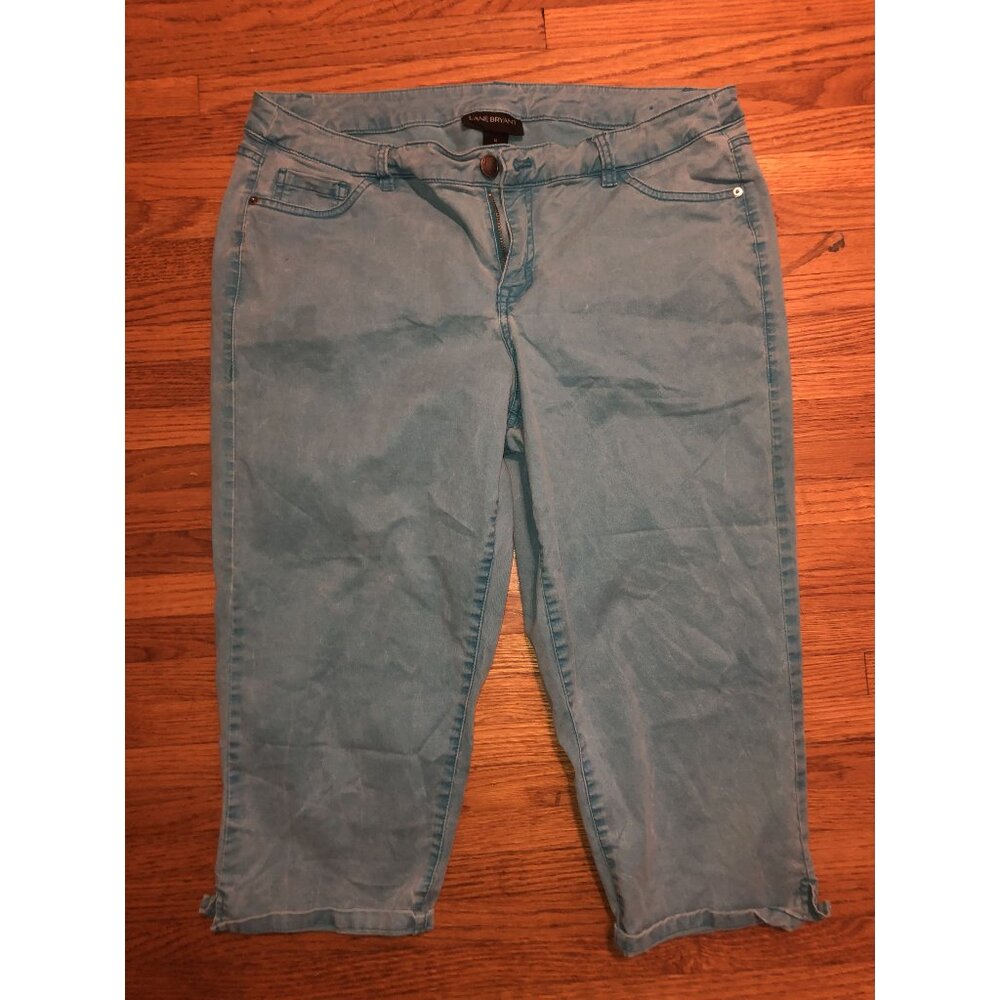 Lane Bryant Womens Blue Capri Jeans Size 14 Cotton/Spandex Blend Comfortable Fit